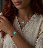 COLLAR + PULSERA: MARIPOSA LUMIONOSA