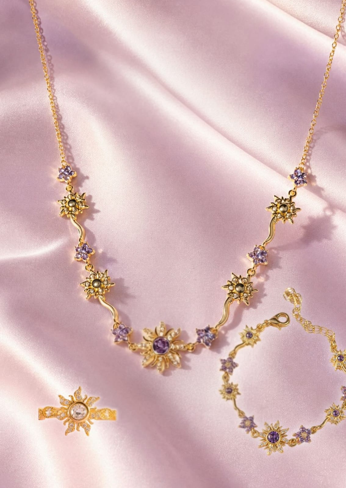 SET RAPUNZEL: COLLAR, PULSERA Y ANILLO