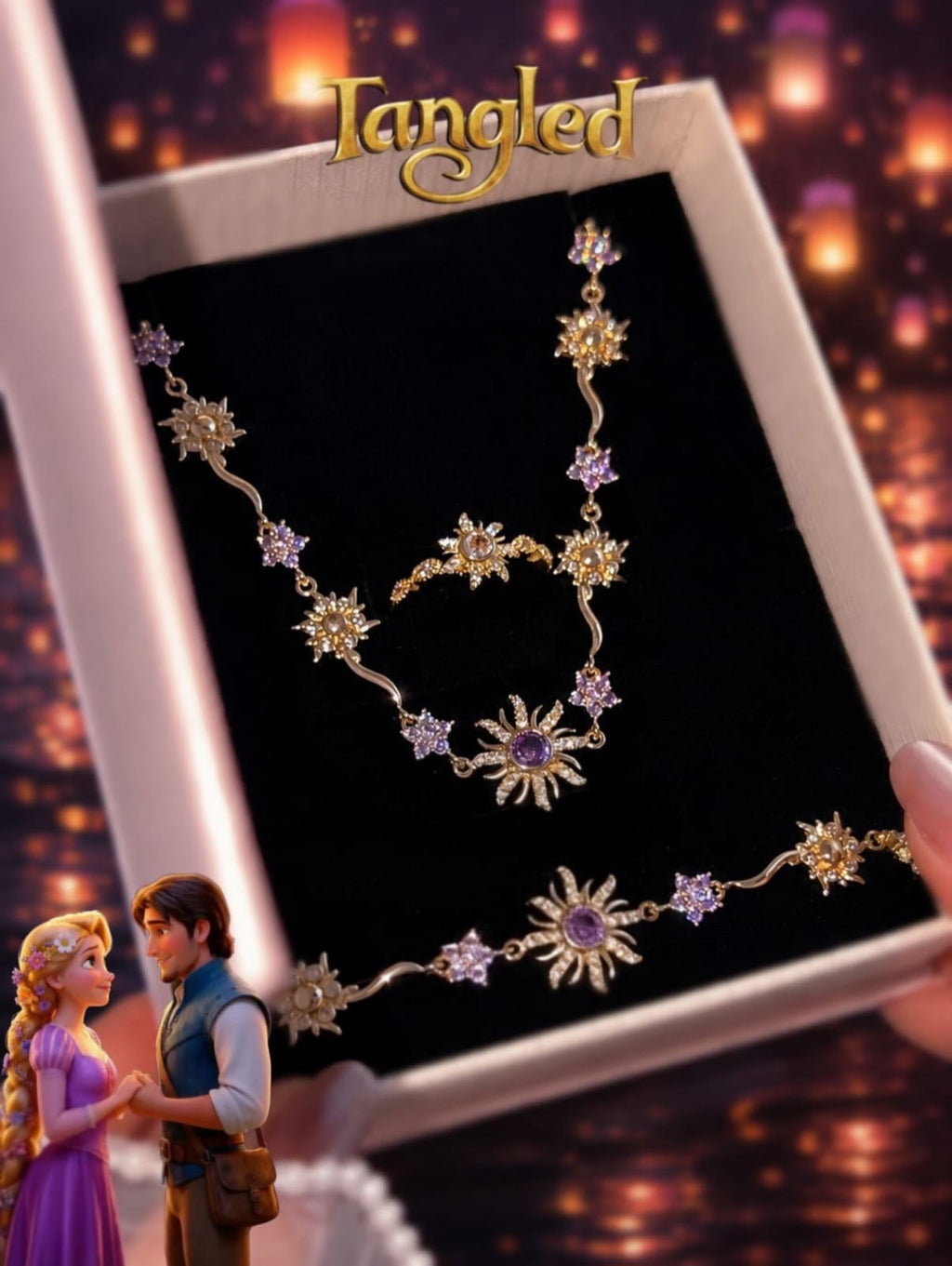 SET RAPUNZEL: COLLAR, PULSERA Y ANILLO