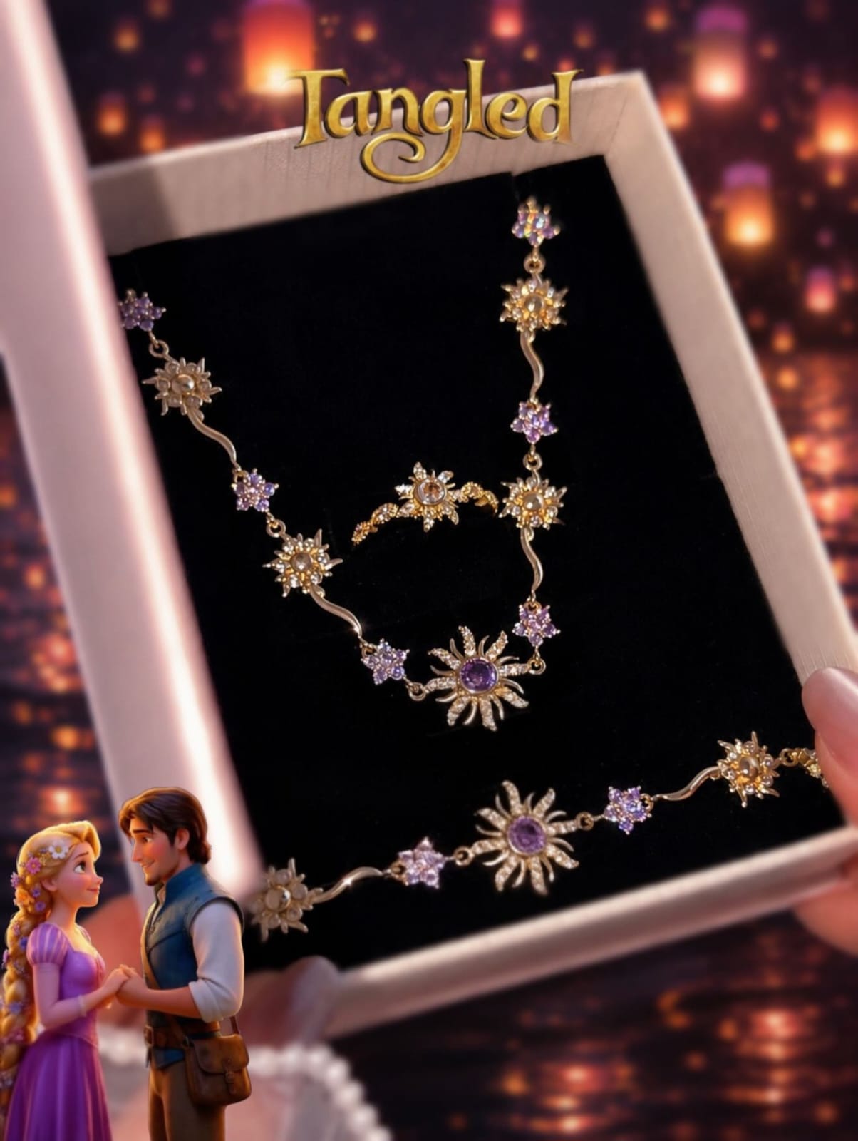 SET RAPUNZEL: COLLAR, PULSERA Y ANILLO