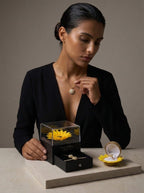 SET GIRASOL: COLLAR + PULSERA Y CAJA